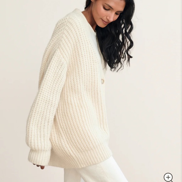 Jenni Kayne Alpaca Cocoon Cardigan Ivory - Picture 4 of 7
